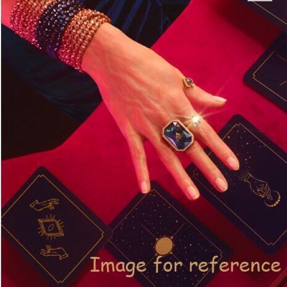 SWAROVSKI TAROT MAGIC COCKTAIL RING, BLUE, GOLD-TONE PLATED - Picture 2 of 8